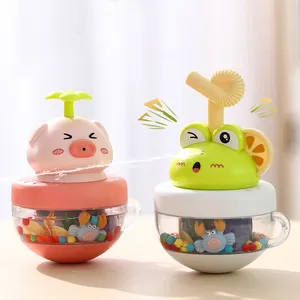 Baby Frog Cup Roly Poly Water Sprinkler Bath Time Toy with Bathtub Spray Water & Toddlers Wobble Tumbler