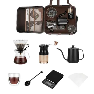 HIGHWIN 9PCS Portable Hand Drip Coffee Maker Espresso Coffee and Tea Gift Set