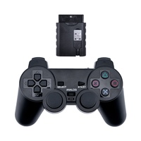 Manette de jeu sans fil PS2 2,4 GHz pour PC/console PS2 avec moteur de vibration, bouton turbo et détection de mouvement