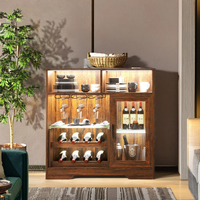 Mini armoire murale pliante Comptoir de bar Rangement du vin en bois Support latéral de luxe pour la maison Mini Bar Meubles de luxe en MDF
