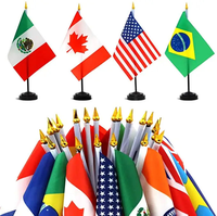 Offre Spéciale – Drapeau de Bureau Miniature Personnalisé 14x21cm avec Logo Imprimé en Couleur et Support de Présentation – Tous Pays et Nations