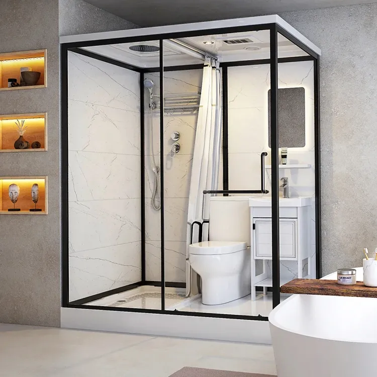 Salle de douche complète Salle de bain portable de luxe Salle de bain intégrée Pod Salle de bain préfabriquée Bluetooth Salle de douche tout en un