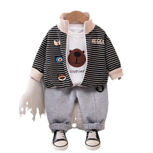 Stripe cartoon 3 pièces <span class=keywords><strong>gymnastique</strong></span> automne ensembles de vêtements pour garçons <span class=keywords><strong>1</strong></span> <span class=keywords><strong>an</strong></span> - Product Image 1