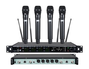 AD4Q 4 Channel Digital <b>Wireless</b> <b>Microphone</b> System Professional Karaoke Singing Church Performance Audio UHF <b>Microphone</b> - Product Image 3