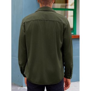 2025 veste en velours côtelé côtelé léger pour hommes à manches longues veste décontractée avec poche à rabat - Product Image 3