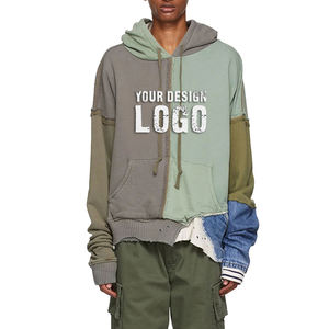 Sudadera con Capucha para Hombre, Estilo Casual, Diseño Vintage con Dos Colores, Holgada, con Logotipo Personalizado, Hombros Caídos, Forro Polar, Talla Grande - Product Image 1