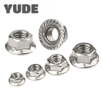 Écrous à bride hexagonale personnalisés YUDE M3-M12 en acier inoxydable 304, à denture dentelée, verrouillage automatique, DIN6923