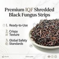 Hongo Negro Desmenuzado Congelado IQF de Primera Calidad - Marca MAXPORT 10KG/CARTON Tiras de Hongo Oreja de Pana Pre-cortadas para Ramen y Ensaladas