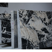 Dalle de marbre naturel noir et blanc poli moderne pour comptoir de cuisine, salle de bain, mur de salon, dalle entière