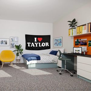 J'aime le drapeau <span class=keywords><strong>Taylor</strong></span> 3x5 pieds, les drapeaux <span class=keywords><strong>Taylor</strong></span> pour la décoration murale de chambre, dortoir universitaire, chambre à coucher, tapisserie murale, intérieur, extérieur, bannière amusante pour fête <span class=keywords><strong>Swift</strong></span>. - Product Image 6