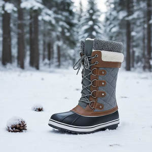 TPR Shell mi-mollet thermique imperméable chaud automne/hiver/printemps bottes de neige doublé de fourrure léger recyclable anti-dérapant extérieur - Product Image 5