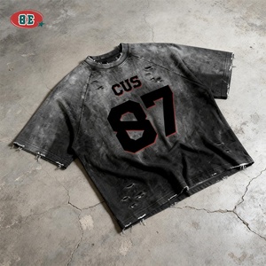 T-shirt da <span class=keywords><strong>uomo</strong></span> all'ingrosso per produttori di <span class=keywords><strong>abbigliamento</strong></span>, con stampa serigrafica, vestibilità ampia, taglie forti, <span class=keywords><strong>vintage</strong></span>, lavaggio acido, girocollo, effetto sbiadito - Product Image 1