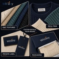 Pull en tricot à manches longues pour femme WINDAY, motif décontracté, col rond respirant, style streetwear et chaud