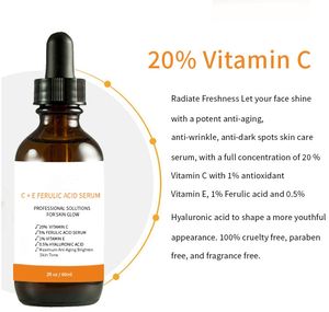 Антивозрастная Сыворотка для лица с 20% витамином С + Е, увлажняющая Гиалуроновая кислота - Product Image 2