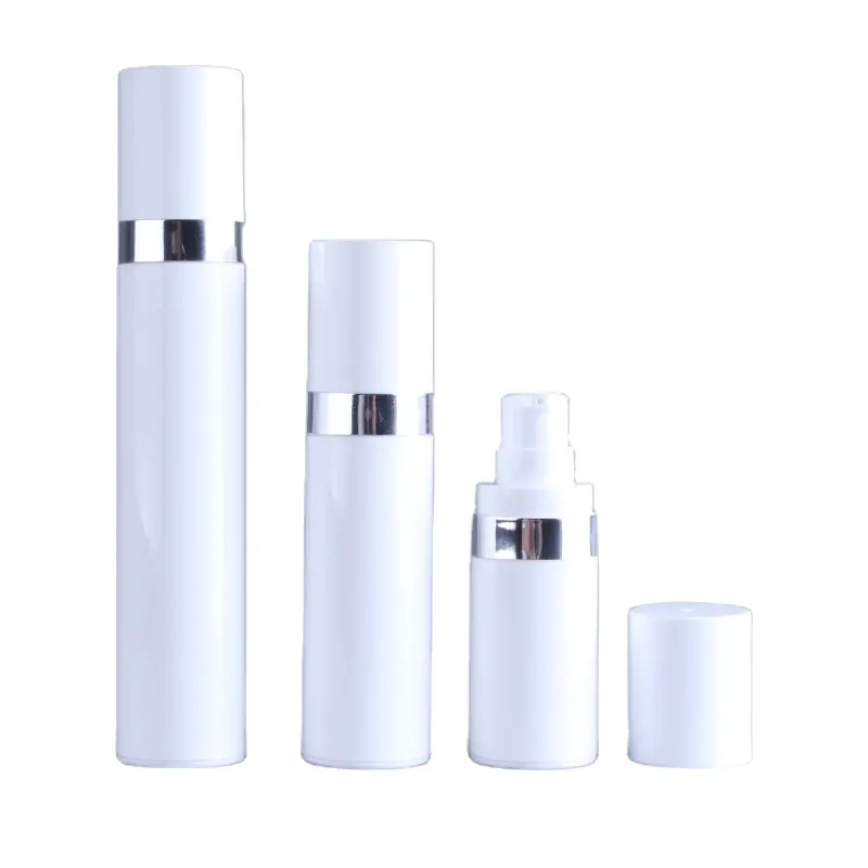White private label 15ml30ml50ml luxury cosmetic skincare packaging plastic fine mist airless spray/lotion bottle with pump