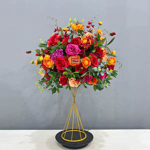 GNW fabbrica <span class=keywords><strong>vendita</strong></span> diretta di fiori artificiali arancio palla centro matrimonio pezzi con fiori per la decorazione di nozze - Product Image 3