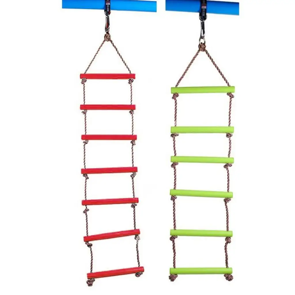 Factory price Outdoor Games Plastic rungs Garden Toy Swing Set playground Kids Children Climbing Rope Ladder