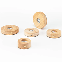 Support de lampe de table LED personnalisé en gros, présentoir en bois circulaire en cristal avec design gravé en couleur chaude, recharge USB