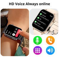Montre connectée P80 Type-C avec écran IPS carré, bracelet en silicone, appels, surveillance de la fréquence cardiaque, étanche IP67, compatible SIM - FitPro