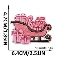 Patchs brodés thermocollants de Noël en gros, série rose, motifs variés (Père Noël, sapin, cerf), adhésif thermofusible pour vêtements de fêtes