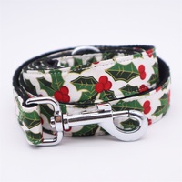 Kalung anjing kustom Natal dengan Aksesori bunga