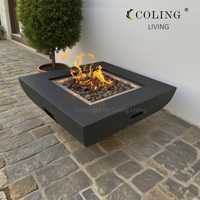 G186 Table de cheminée sur le toit-terrasse en forme de rectangle Design de pont Gaz Alcool Atomisation BBQ Fire Pit