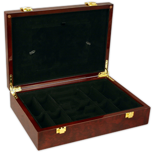 Jetons et jeux Étui à jetons de poker 200 pièces en bois brillant avec fenêtre Sacs d'affaires pour un rangement pratique - Product Image 3