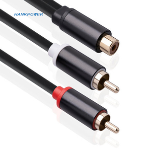 0.3m 금도금 자동차 오디오 수정 <span class=keywords><strong>RCA</strong></span> 케이블 2 in 1 <span class=keywords><strong>RCA</strong></span> 남성-여성 어댑터 케이블 - Product Image 2
