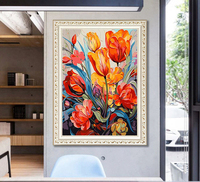 Peinture par numéros pour adultes, kit de peinture à l'huile DIY, fleurs personnalisées, toile encadrée 40x50cm, décoration murale pour la maison, écologique