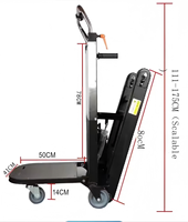 Chariot de manutention électrique pliable robuste pour escaliers, équipé d'un moteur à batterie, pour usage domestique et en entrepôt