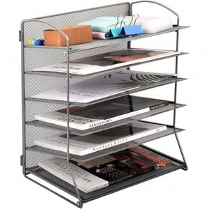 Office and Home 6 Tier Paper Letter Tray Organizer Mesh <b>Desktop</b> File Organizer Paper Sorter Letter <b>Shelf</b> Rack - Product Image 1