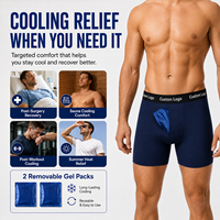 Calzoncillos bóxer Navy Ice Pack con 2 compresas de gel extraíbles para enfriamiento localizado, comodidad, sauna, poscirugía, entrenamiento y alivio de verano
