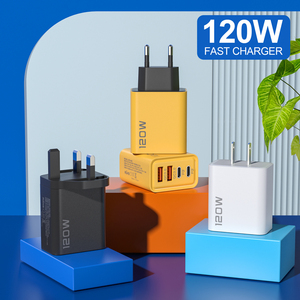 Cargador <span class=keywords><strong>USB</strong></span> tipo <span class=keywords><strong>C</strong></span> de 120W GaN, cargador de carga rápida para teléfono móvil, cargador de energía, adaptador de viaje portátil - Product Image 4