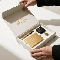 Boîte magnétique personnalisée et boîte en papier PR de luxe blanc ivoire haut de gamme et emballage de boîte cadeau sophistiqué