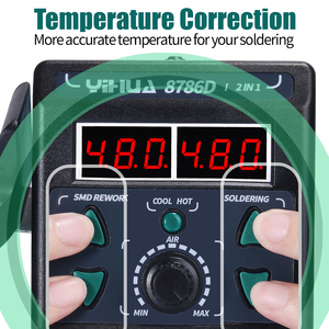 Estación de Soldadura de Aire Caliente YIHUA 8786D, Estación de Retrabajo Digital para Reparación de Teléfonos, Herramienta de Soldadura BGA SMD W284 - Product Image 4