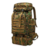 Sac à dos de randonnée tactique camouflage grande capacité 80L pour sports de plein air, camping et alpinisme