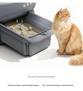 Selbst reinigende Katzen toilette mit Open-Top-Design APP-Steuerung Doppelte Sicherheits sensoren Automatische Katzen toilette Geeignet für Mehr katzen - Product Image 6