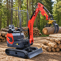 Mini-excavatrice 1,8 tonne 2026 avec cabine, moteur économe en carburant, certifiée CE, sur chenilles, attache rapide pour travaux agricoles et aménagement paysager