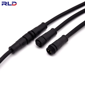 定制M16 IP67防水公母连接器，带2针、3针、4针、5针电源线插头，适用于LED灯条 - Product Image 1