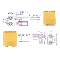 Connecteur banane AMASS XT90PB mâle-femelle 4,5 mm pour pièces de jouets d'hélicoptères RC