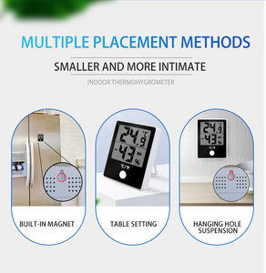 Thermomètre hygromètre numérique pour usage domestique, petit format, écran LCD, plastique, moniteur électronique de température et d'humidité intérieure, vente en gros d'usine - Product Image 5