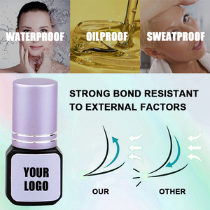 Colle à cils ultra-sensible, résistante à l'eau et à l'huile, séchage rapide en 0,3 seconde, colle personnalisée pour extensions de cils volumineuses, noire - Product Image 1