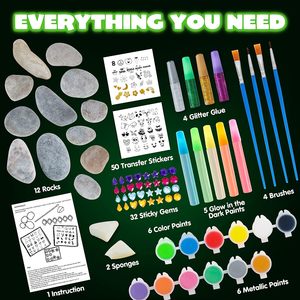 DIY Rock <b>Painting</b> Kit Creative Child Drawing Toy Colorful Acrylic Rocking Rock <b>Stone</b> Craft Paint Kits - Product Image 2