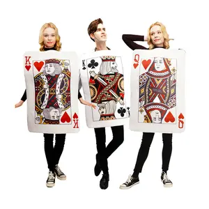 Fancy Shape Unisex Poker Couple Costume Carnival Party Funny Costume Queen Of Heart King Of Club King Of Heart