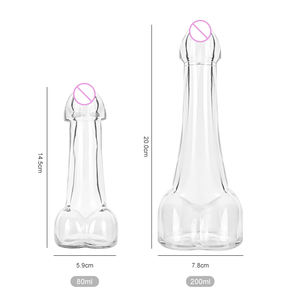 Botella de Vidrio de 200ml/80ml para Bebidas, Whisky, Vino, Vodka, Jugo, con Forma de Pene, para Fiestas - Product Image 5