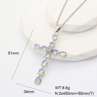 Chaîne à maillons en acier inoxydable 316 pour femmes à la mode CZ croix collier ras du cou cubique Zircon croix pendentif pour anniversaire chrétien