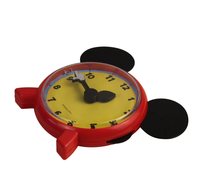 Jam Alarm Analog telinga bulat kartun lucu, untuk dekorasi kamar tidur anak-anak jam meja kecil Manual Jam anak-anak laki-laki perempuan tidak Digital