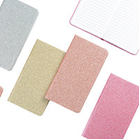 Bloc-notes BECOL en gros, couverture rigide, paillettes brillantes, couverture en cuir PU avec poudre dorée, avec logo personnalisé pour cadeau