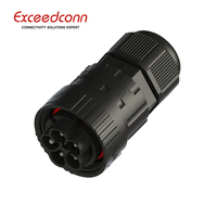 Conector de Cable IP68 de 5 Pines y 450V CA, Macho, Redondo, con Abrazadera de Tornillo para Iluminación LED Exterior