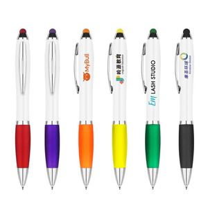 Lightweight Plastic Custom logo Ball <b>Pens</b> with Soft Rubber Grip-support logo Printed <b>Ballpoint</b> <b>Pen</b> for Promotion - Product Image 1